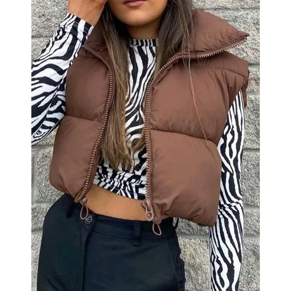 Women Vest Puffer Lightweight Stand Collar Padded Vest Zip Up Sleeveless Jacket - Picture 2 of 7